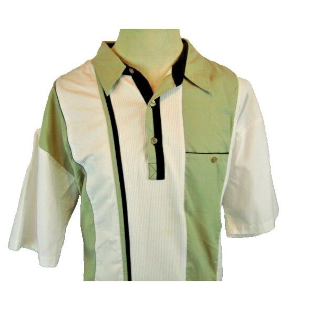 Mens Cobra Creek Tan/Black/White Paneled Elastic Waist Golf Polo SS Shirt sz XLT